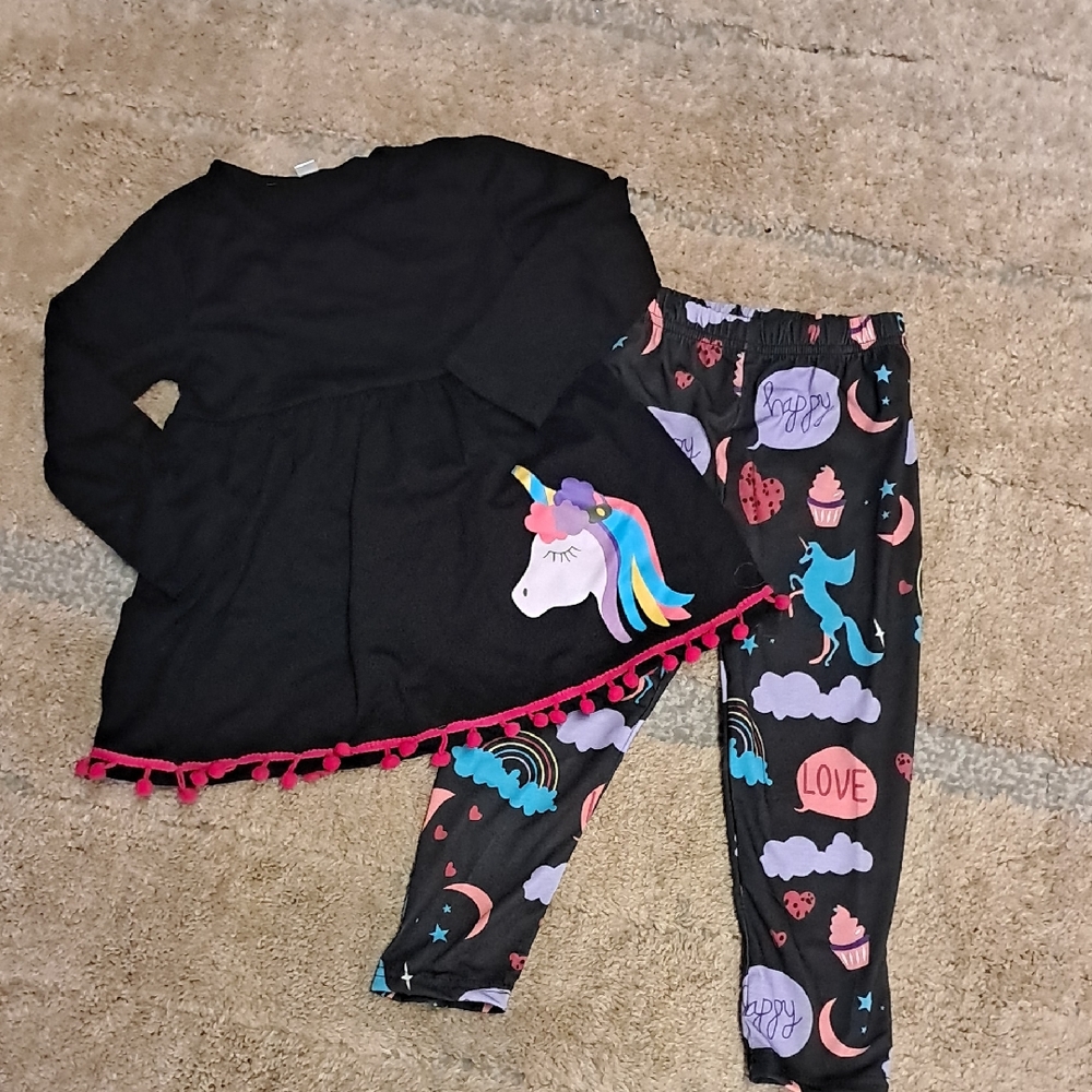Unicorn Dress and Leggings Set